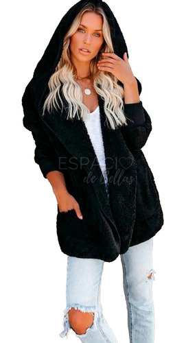 Campera Hoddie + Corderito Interno Buzo Largo Mujer Capucha! - Art. Malvina - Espacio De Bellas!