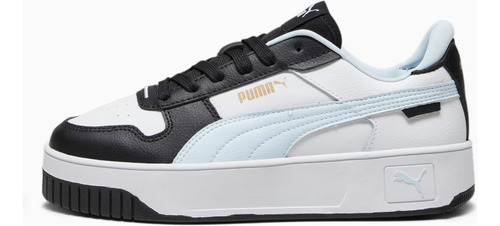 Tenis Puma Carina Plataforma Blanco Azul De Dama Original