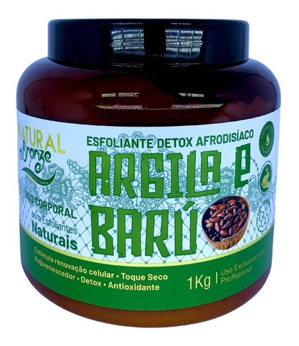 Esfoliante Detox Argila E Baru 1kg Natural Bronze