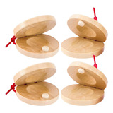 Instrumento De Percusión De Castañuela De Madera, 4 Piezas