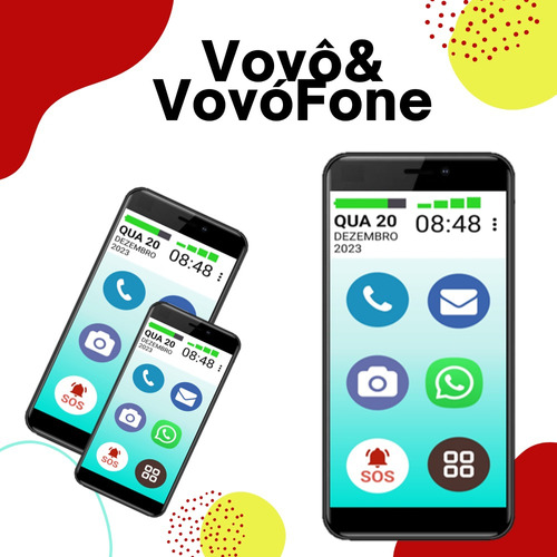 Celular Vovo&vovofone Idoso 32gb Zap Zap Chamadas De Video