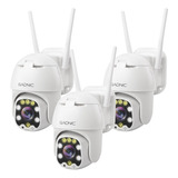 Kit X3 Camaras De Seguridad Ip Wifi Domo Motorizado Exterior