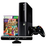 Xbox 360 Super Slim C/ Kinect 3 Jogos Originais 