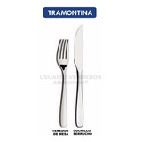 Juego Cuchillo Tenedor Cosmos Tramontina Acero Inox 12 Pers