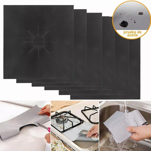 6 Protector De Estufa Quemador Lavables Teflon Reutilizable