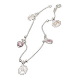 Pulsera Plata 925 Dije Angel Corazon Cubic Ppl188 Italy Luci