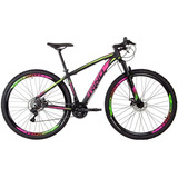 Bicicleta Rino Everest Aro 29 Freio Disco 24v Câmbios Shiman Cor Rosa/verde Tamanho 19