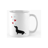 Taza Corazón De Perro Salchicha Calidad Premium