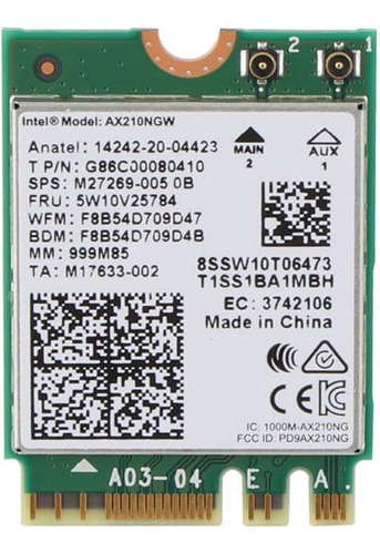 Wifi 6e Intel Ax210ngw 5400 Mbps 6ghz M.2 Ngff Bluetooth 5.3