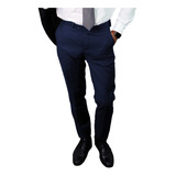 Pantalón De Vestir Traje Para Hombre Corte Recto Negro Azul