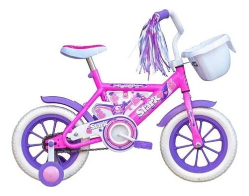 Bicicleta Rodado 12 Flowers Rosa Stark Infantil 