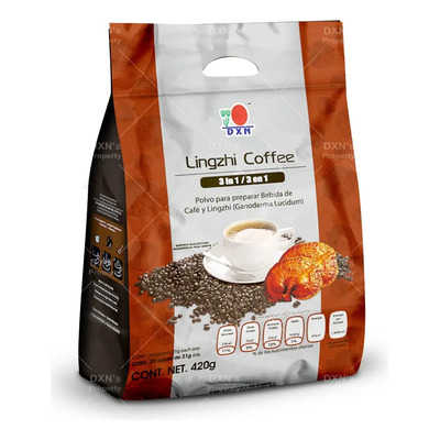 DXN Lingzhi Coffee 3 en 1 | Café con Crema Instantaneo Soluble Potenciado con Ganoderma Lucidum Reishi | Cafe con Hongos Adaptogenos | Delicioso y Cremoso Instant Mushroom Coffee | 20 Sobres | MercadoLibre