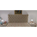 Respaldo Sommier Capitone King Size Beige 1,90 X 1.40 Pana!!