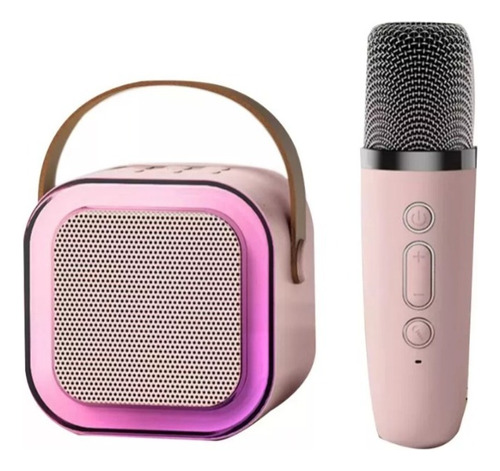 Parlante Mini Bluetooth Karaoke 1 Micrófono Portátil Led 
