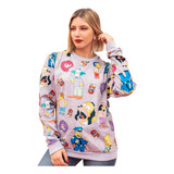 Maxibuzo Unisex Abrigado Diseño Estampa Simpson Oversize Xl