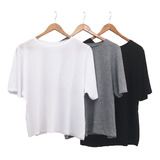 Remera De Mujer Cuadrada  Oversize Pack X10