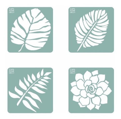 Kit Por 4u Stencil Decorativos Pintura Arte 15x15 