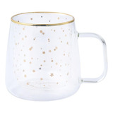 Adagio Teas Taza Doble Vidrio Estrellas Doradas Grande