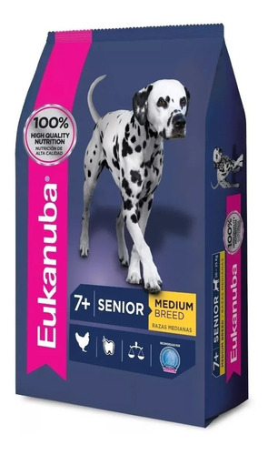 Alimento Eukanuba Super Premium Para Perro Senior De Raza Mediana Sabor Mix En Bolsa De 15 kg