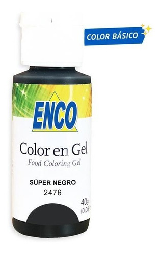 Colorante Enco Gel Negro 40g 1.4oz Básico Cupcake Reposteria Tono Super Negro