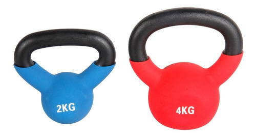 Kit Gym Entrenamiento Pesa Rusa Neoprene 2u: 1x2kg + 1x4kg