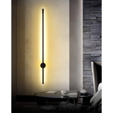 Arandela Moderna Fit Linear Slim Preto 80cm Luz Indireta