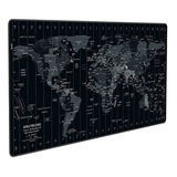 Mousepad Gamer Jialong 35.4'' X 15.7'' Mapa Mundial Negro