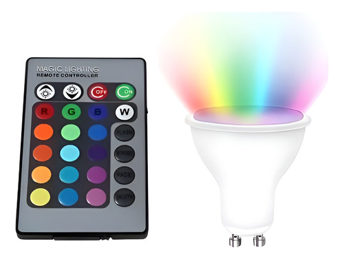 Lámpara Dicroica Led Rgb Con Controlador A Distancia Tbcin