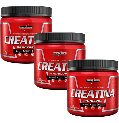 Combo 3 - Creatina Hardcore Reload 300g - Integralmédica