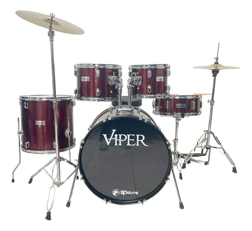 Bateria Acústica Profissional Completa X-pro Viper + Brindes