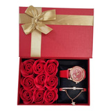 Detalle San Valentín Rosas Regalo Novia Mamá +reloj Y Pulser