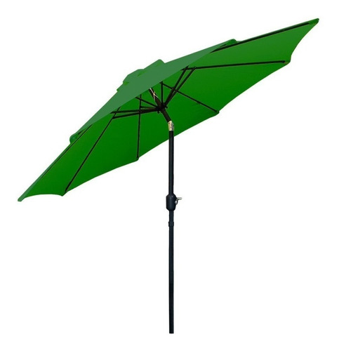 Parasol Sombrilla 2,7m Plegable Altura Ajustable Patio Playa Color Verde