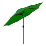 Parasol Sombrilla 2,7m Plegable Altura Ajustable Patio Playa Color Verde