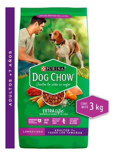 Alimento Dog Chow Chow Dog Chow Senior Para Perro Senior Todos Los Tamaños Sabor Carne En Bolsa De 3kg