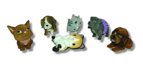 Figuras Perros Y Gatos Set X 6 Unidades Mascotas De Bolsillo