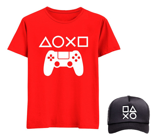 Camiseta Infantil Masculina Jogos Video Game + Boné Geek
