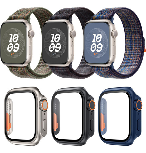 3 Correa Y Funda Para Apple Watch Iwatch Se Series 9 8 7 6 5