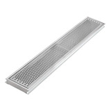 Grelha Ralo Linear Perfurada Em Inox 10x100cm Água Pluvial