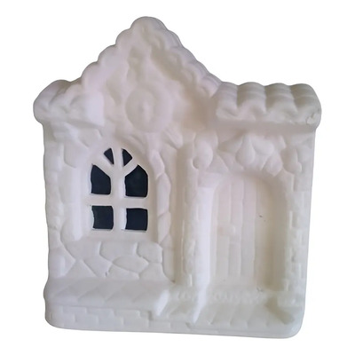 3 Figuras Decorativas, Casas De Cerámica Blancas Para Pintar