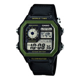 Reloj Casio Ae 1200whb Velcro Hora Mundial 100% Original 