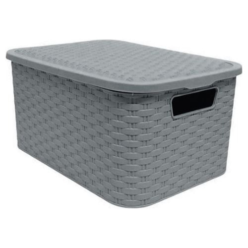 Caja Organizador Canasto Simil Rattan N°4 C/tapa Zztt