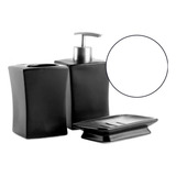 Kit Banheiro Lavabo Porcelana 3 Pecas Porta Sabonetes E