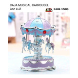 Cajita Musical Carrousel Calesita Giratoria Madera + Envio