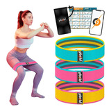 Kit Set De 3 Bandas Elásticas Resistencia Tela Fitness