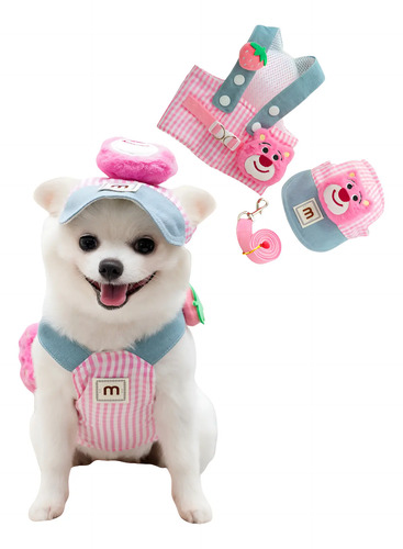 Divertido Set De Sombrero, Correas Y Arneses Para Perro Gato