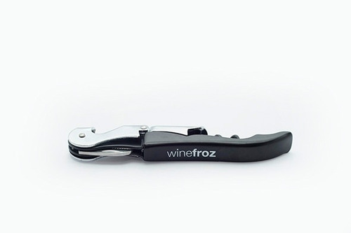 Accesorio Vino Winefroz  Descorchador 2 Tiempos Negro