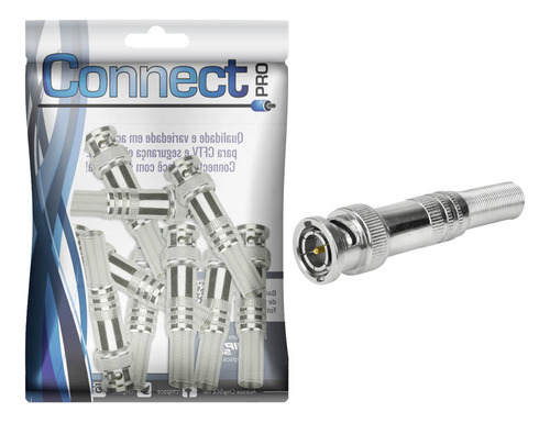 Kit 90 Conector Bnc Macho Com Mola P/ Soldar P/ Cftv Câmera