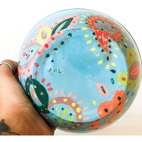 Compotera Bowl Tipo India Ceramica Pintadas A Mano