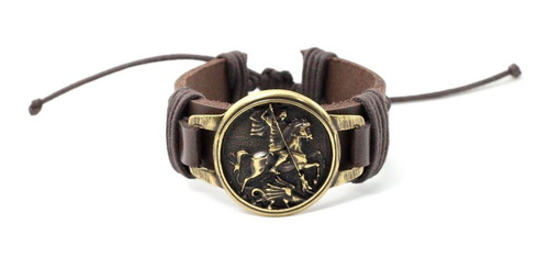 Pulseira De Couro São Jorge Masculina Pulseirismo