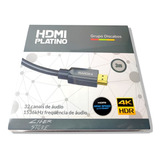 Cabo Hdmi 2.0b High Speed 4k Hdr Arc - Platino 3 Metros